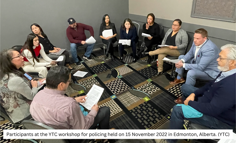 Participants at the YTC workshop for policing held on 15 November 2022 in Edmonton, Alberta. (YTC)