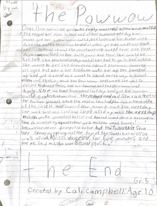 We are proud to announce that Cali Campbell, a 10-year-old from Alexander First Nation, won 1st place in the contest!